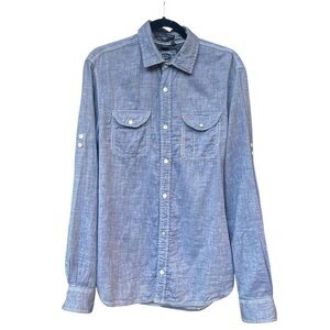 EUC Buffalo David Bitton Mens Chambray Long Sleeve S M/M Workwear Rugged Casual